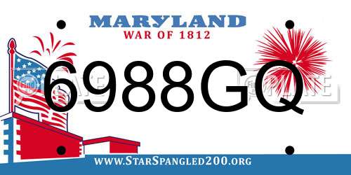 6988GQ Maryland License Plate