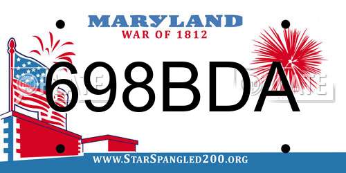 698BDA Maryland License Plate