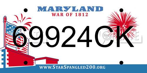 69924CK Maryland License Plate