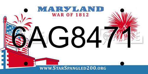 6AG8471 Maryland License Plate