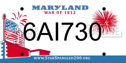 6AI730 Maryland License Plate
