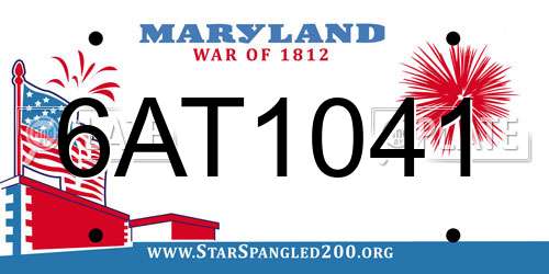 6AT1041 Maryland License Plate