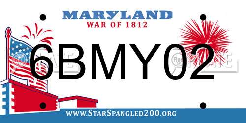 6BMY02 Maryland License Plate