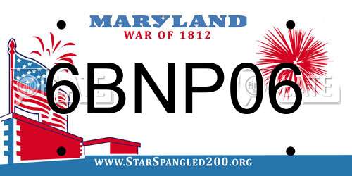 6BNP06 Maryland License Plate