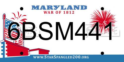 6BSM441 Maryland License Plate