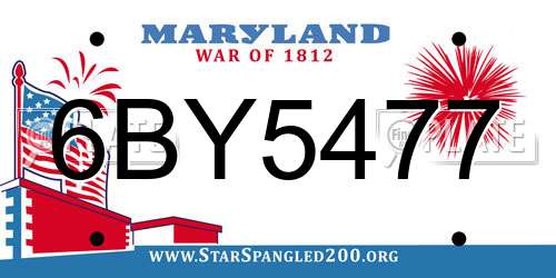 6BY5477 Maryland License Plate