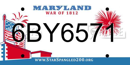 6BY6571 Maryland License Plate