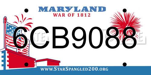 6CB9088 Maryland License Plate