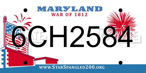 6CH2584 Maryland License Plate