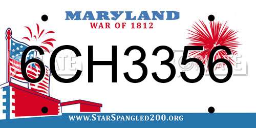 6CH3356 Maryland License Plate