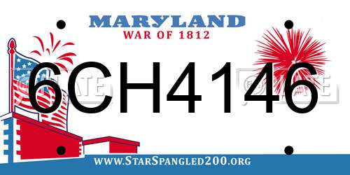 6CH4146 Maryland License Plate