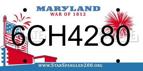 6CH4280 Maryland License Plate