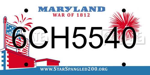 6CH5540 Maryland License Plate