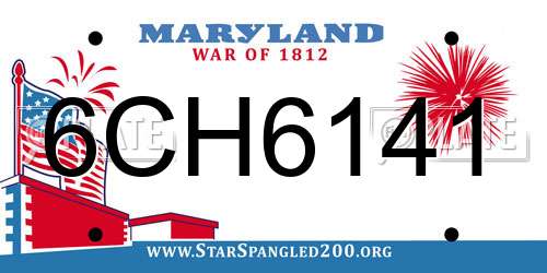 6CH6141 Maryland License Plate