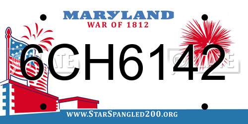 6CH6142 Maryland License Plate