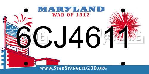 6CJ4611 Maryland License Plate