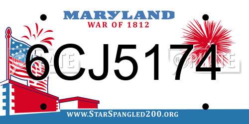 6CJ5174 Maryland License Plate