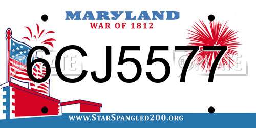 6CJ5577 Maryland License Plate