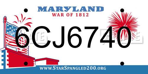 6CJ6740 Maryland License Plate