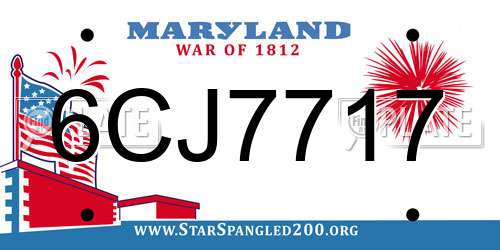 6CJ7717 Maryland License Plate