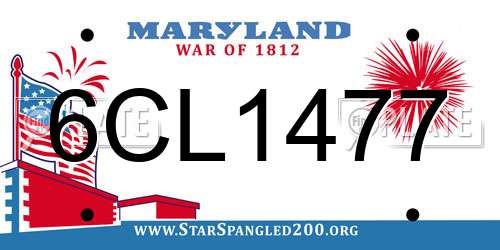 6CL1477 Maryland License Plate
