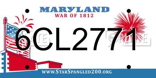 6CL2771 Maryland License Plate