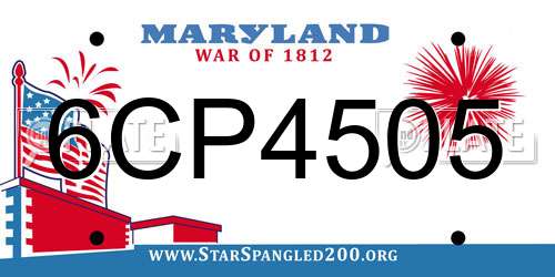 6CP4505 Maryland License Plate