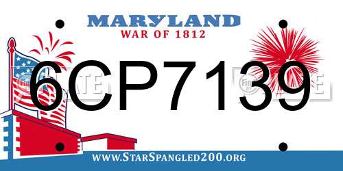 6CP7139 Maryland License Plate