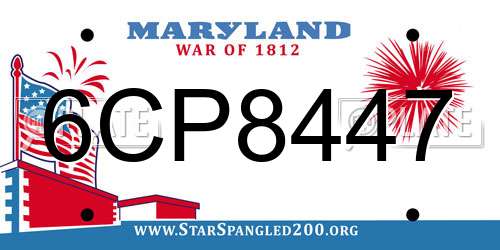 6CP8447 Maryland License Plate