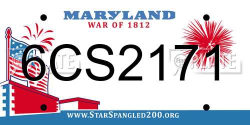 6CS2171 Maryland License Plate