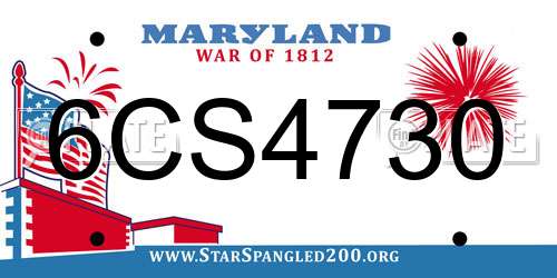 6CS4730 Maryland License Plate