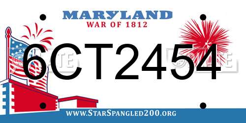 6CT2454 Maryland License Plate