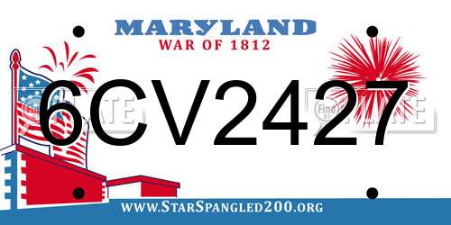 6CV2427 Maryland License Plate