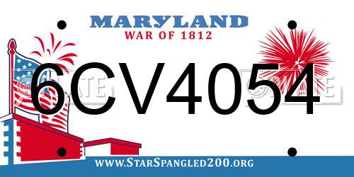 6CV4054 Maryland License Plate
