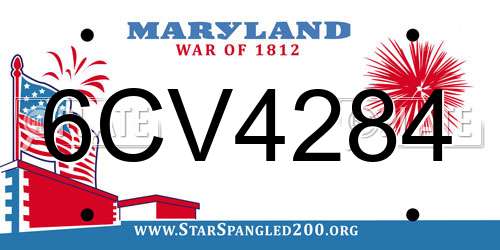 6CV4284 Maryland License Plate