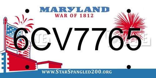 6CV7765 Maryland License Plate