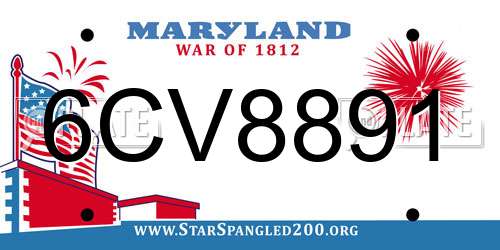 6CV8891 Maryland License Plate