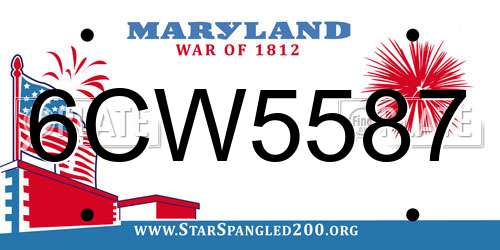 6CW5587 Maryland License Plate