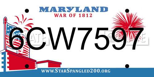 6CW7597 Maryland License Plate