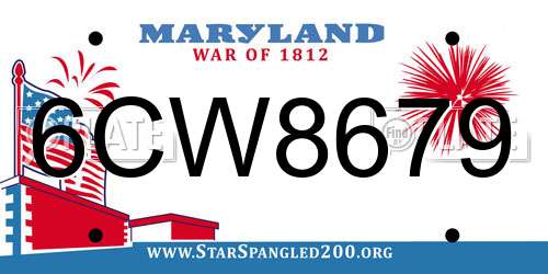 6CW8679 Maryland License Plate