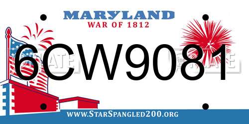 6CW9081 Maryland License Plate