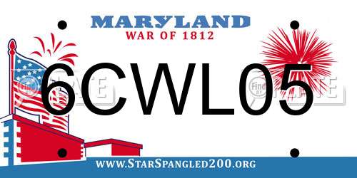 6CWL05 Maryland License Plate
