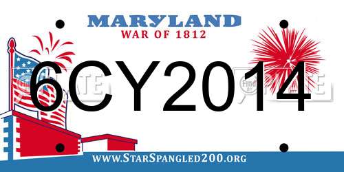 6CY2014 Maryland License Plate