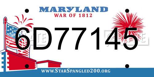 6D77145 Maryland License Plate