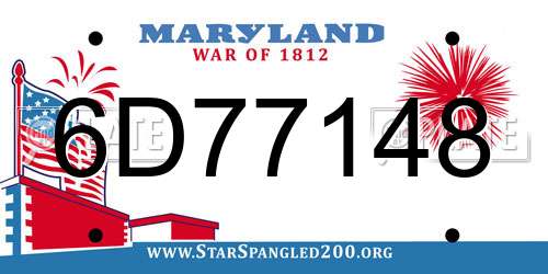6D77148 Maryland License Plate