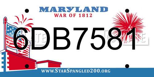 6DB7581 Maryland License Plate