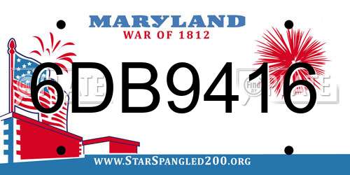 6DB9416 Maryland License Plate