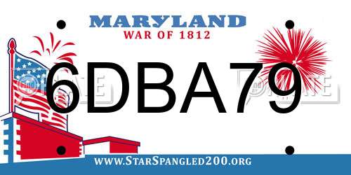 6DBA79 Maryland License Plate