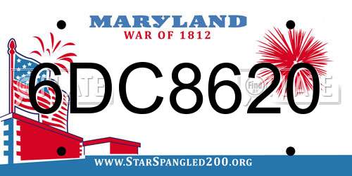 6DC8620 Maryland License Plate
