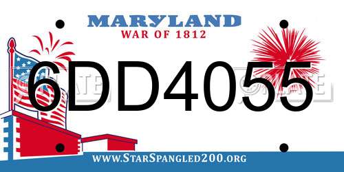 6DD4055 Maryland License Plate